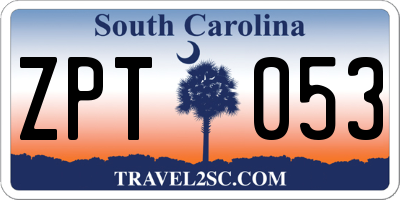 SC license plate ZPT053