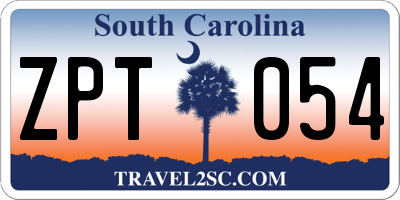 SC license plate ZPT054