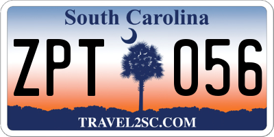 SC license plate ZPT056