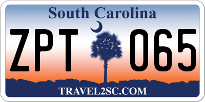 SC license plate ZPT065