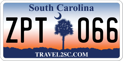 SC license plate ZPT066