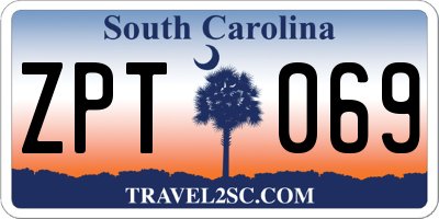 SC license plate ZPT069
