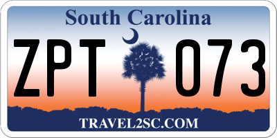 SC license plate ZPT073