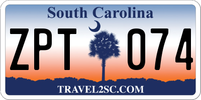 SC license plate ZPT074