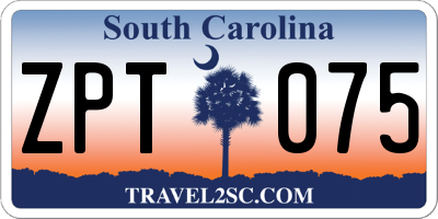 SC license plate ZPT075