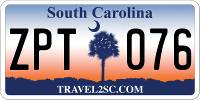 SC license plate ZPT076