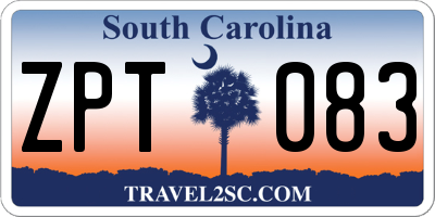 SC license plate ZPT083