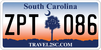 SC license plate ZPT086