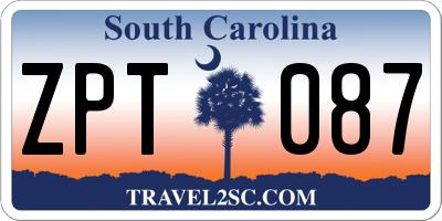 SC license plate ZPT087