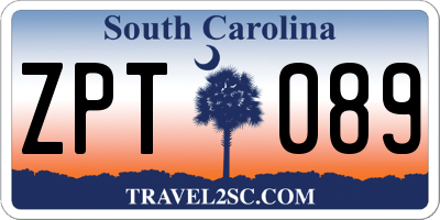 SC license plate ZPT089
