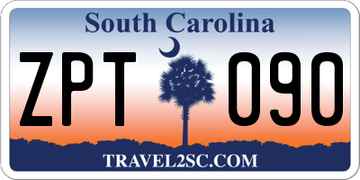 SC license plate ZPT090