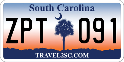 SC license plate ZPT091