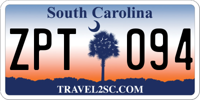 SC license plate ZPT094