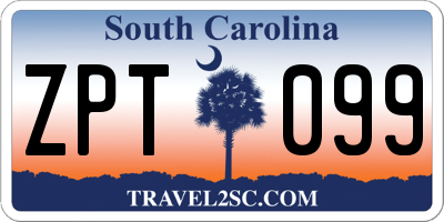SC license plate ZPT099