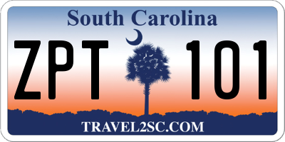 SC license plate ZPT101