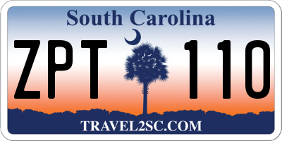 SC license plate ZPT110