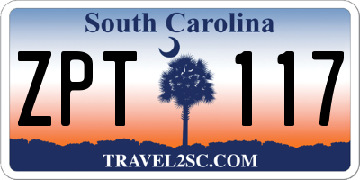 SC license plate ZPT117
