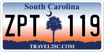 SC license plate ZPT119