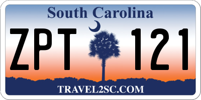 SC license plate ZPT121