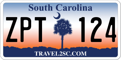 SC license plate ZPT124