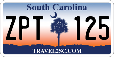SC license plate ZPT125