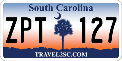 SC license plate ZPT127
