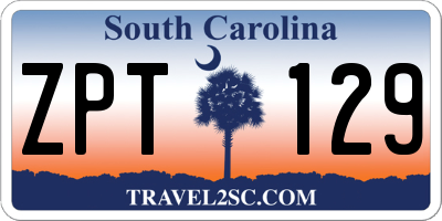SC license plate ZPT129