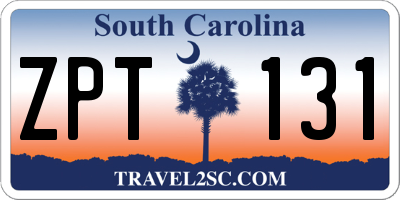 SC license plate ZPT131