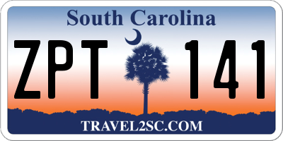 SC license plate ZPT141