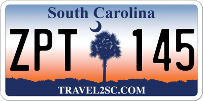 SC license plate ZPT145