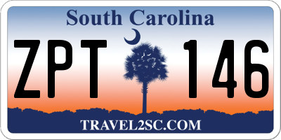 SC license plate ZPT146