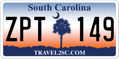 SC license plate ZPT149