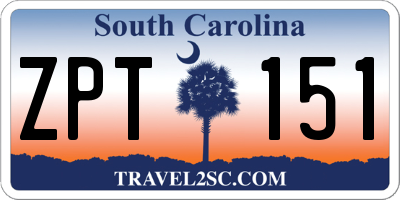SC license plate ZPT151