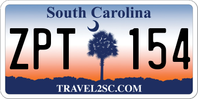 SC license plate ZPT154