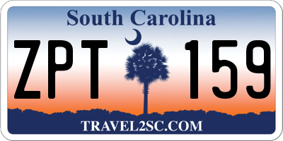 SC license plate ZPT159