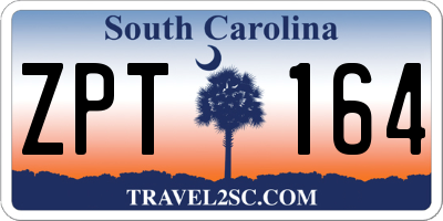 SC license plate ZPT164