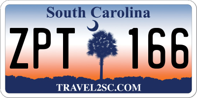 SC license plate ZPT166