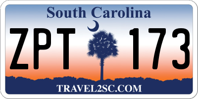 SC license plate ZPT173