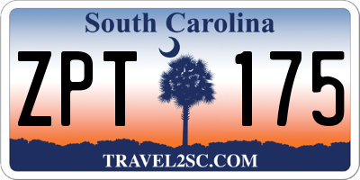 SC license plate ZPT175
