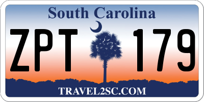 SC license plate ZPT179