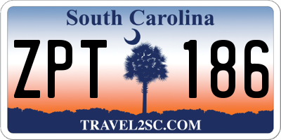 SC license plate ZPT186