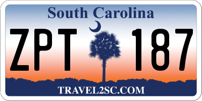 SC license plate ZPT187