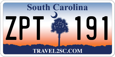 SC license plate ZPT191