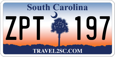SC license plate ZPT197