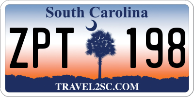 SC license plate ZPT198