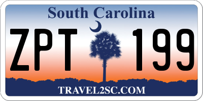 SC license plate ZPT199