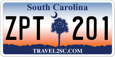 SC license plate ZPT201
