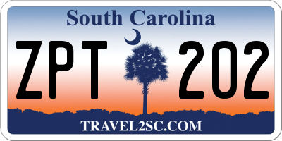 SC license plate ZPT202