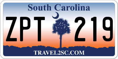 SC license plate ZPT219