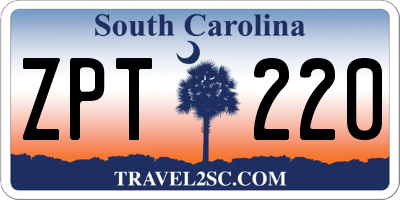 SC license plate ZPT220